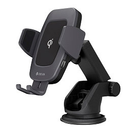 Держатель автомобильный на приборную панель или в решетку обдува с беспроводной зарядкой (быстрая) и сервоприводом Devia Navigation
