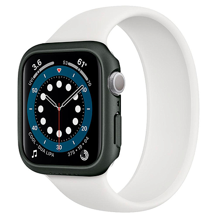 Чехол для Apple Watch 44 мм пластиковый тонкий Spigen Thin Fit хаки
