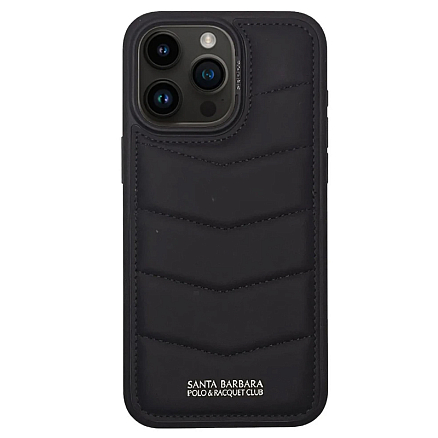 Чехол для iPhone 15 Pro кожаный Santa Barbara Polo & Racquet Club Clyde черный