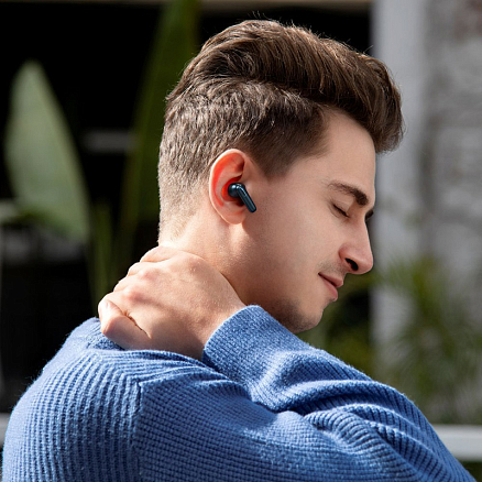 Наушники TWS беспроводные Bluetooth Baseus Simu S2 вакуумные с микрофоном и активным шумоподавлением синие