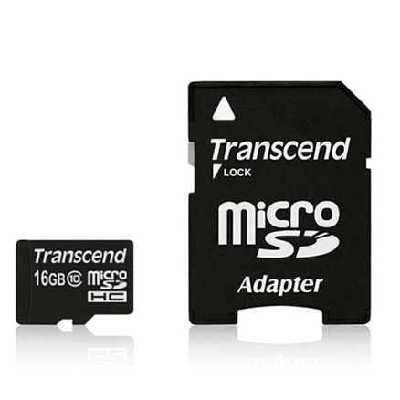 Карта памяти Transcend Secure Digital MicroSDHC 16Gb Class 10 с адаптером SD скоростная UHS-I