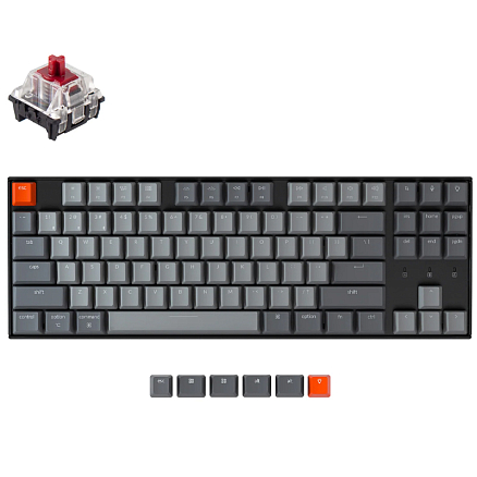 Клавиатура Keychron K8 White Led (Gateron G Pro Red) механическая игровая серая