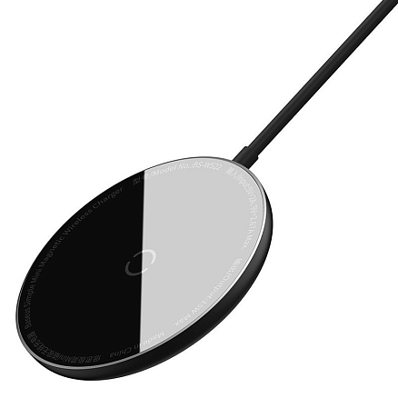 Беспроводная магнитная зарядка MagSafe для iPhone 15W с Type-C Baseus Simple Mini Magnetic черная