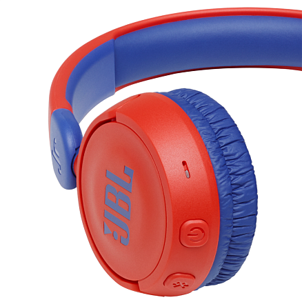 Наушники беспроводные Bluetooth для детей JBL JR310BT накладные складные красно-синие