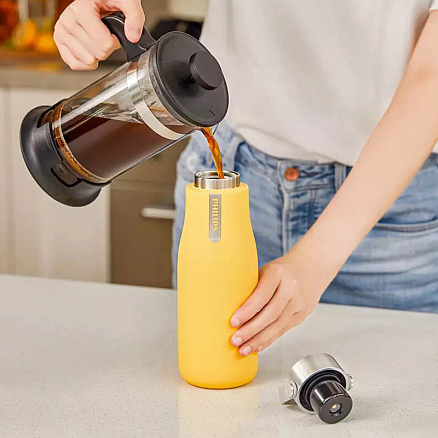 Умная термобутылка для воды Philips GoZero 355 мл желтая
