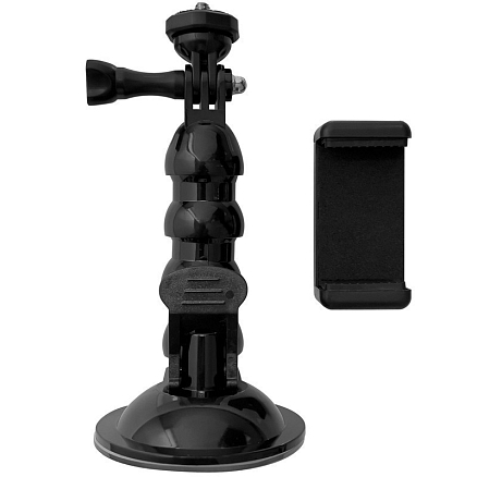 Держатель автомобильный для телефона и экшн-камер GoPro, DJI, Insta360, SJCam, Eken Hurtel черный