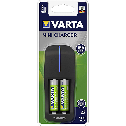 Зарядное устройство Varta Mini Charger для 2-х AA, AAA c аккумуляторами АА 2100мАч 2 шт.