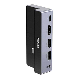 Хаб (разветвитель) Type-C - HDMI 4K 60Hz, 2 х USB 3.0, 3,5 мм, Type-C PD 100W для iPad Pro Ugreen CM137 серый