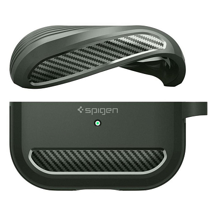 Чехол для наушников AirPods Pro, Pro 2 гелевый Spigen Rugged Armor хаки