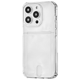 Чехол для iPhone 15 Pro Max гибридный с карманом для карты Rocket Clear Plus прозрачный