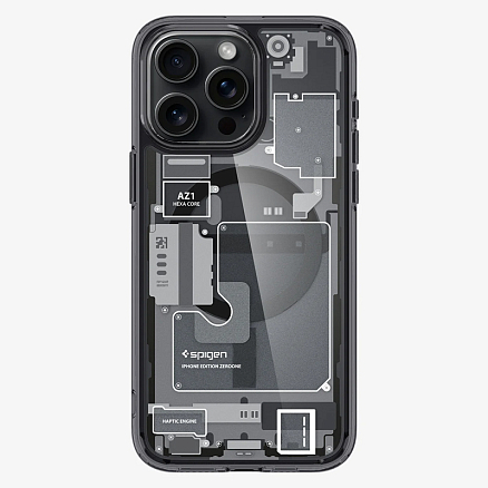 Чехол для iPhone 15 Pro Max гибридный Spigen Ultra Hybrid Zero One MagSafe серый