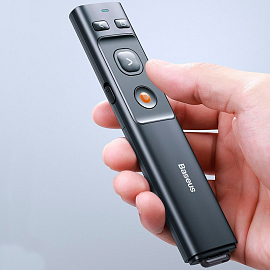 Презентер (пульт для презентаций) Baseus Orange Dot Wireless с лазерной указкой серый