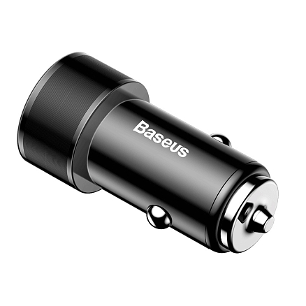 Зарядное устройство автомобильное с USB и Type-C входами 3А 36W Baseus Small Screw (быстрая зарядка QC 3.0, PD) черное