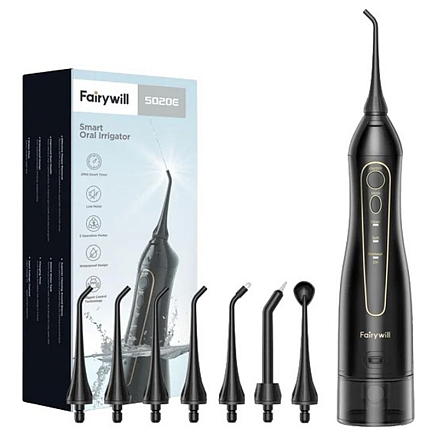 Ирригатор Fairywill 5020E (черный, 8 насадок)