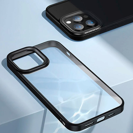 Чехол для iPhone 13 Pro Max гибридный Baseus Crystal черный