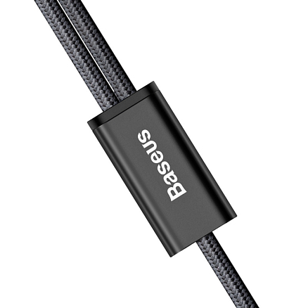 Кабель USB - MicroUSB, Type-C 1,2 м 3A плетеный Baseus Rapid черный
