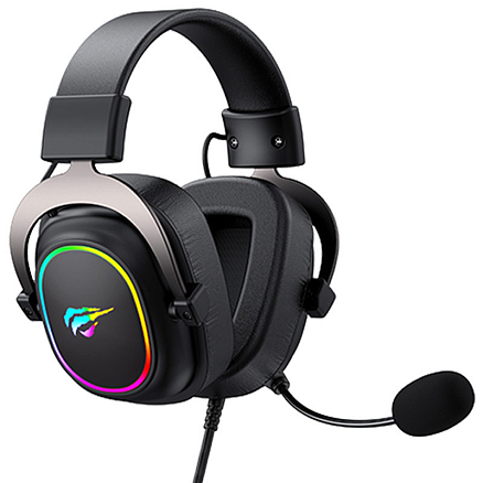 Наушники Havit H2002P полноразмерные с микрофоном и RGB подсветкой игровые черные