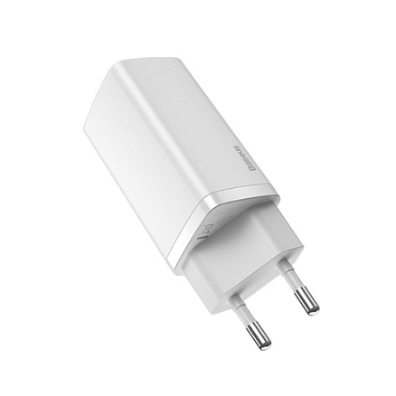 Зарядное устройство сетевое с USB и Type-C входами 5А 65W Baseus GaN2 Lite (быстрая зарядка QC, PD) белое