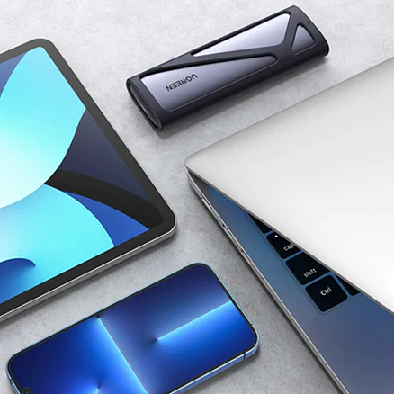 Корпус для SSD M.2 диска USB 3.2 Gen1 Type-A, USB 3.2 Gen1 Type-C (10 Gbps) Ugreen CM400 серый