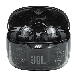 Наушники TWS беспроводные JBL Tune Beam Ghost вакуумные с микрофоном прозрачно-черные