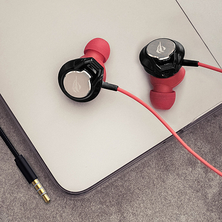 Наушники Havit GE02 вакуумные с микрофоном черно-красные