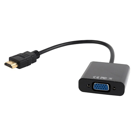 Переходник (преобразователь) HDMI - VGA + Audio (папа - мама) 15 см Cablexpert черный
