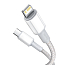 Кабель Type-C - Lightning для зарядки 2 м 20W плетеный Baseus High Density (быстрая зарядка PD) белый