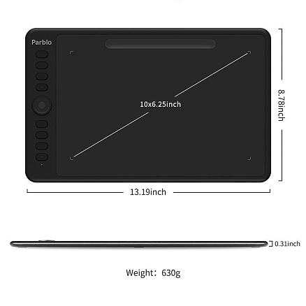 Графический планшет Parblo Intangbo M (черный)