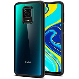 Чехол для Xiaomi Redmi Note 9 Pro, Note 9S, Note 9 Pro Max гибридный Spigen Ultra Hybrid прозрачно-черный