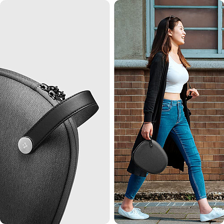 Чехол для AirPods Max с ремешком Spigen SGP Klasden Pouch cерый