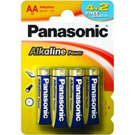 Батарейка LR6 Alkaline (пальчиковая большая AA) Panasonic упаковка 6шт.