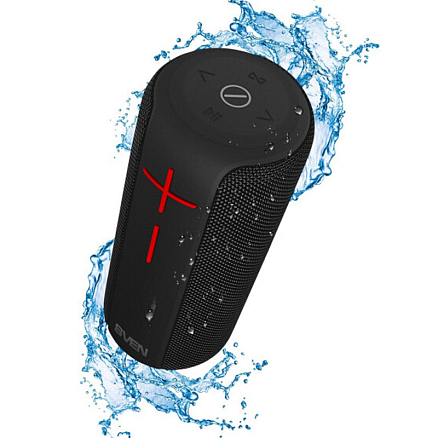Портативная колонка Sven PS-215 с защитой от воды, подсветкой, FM-радио, USB и поддержкой MicroSD черная