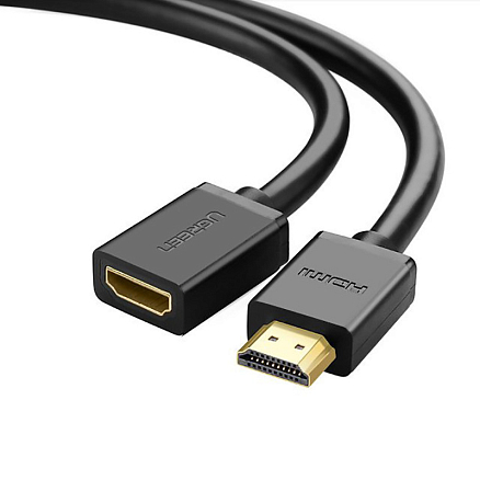 Кабель-удлинитель HDMI - HDMI (папа - мама) длина 0,5 м версия 2.0 4K 60Hz Ugreen HD107 черный