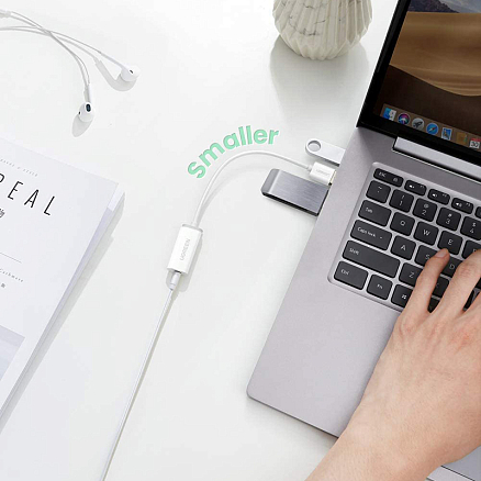 Внешняя звуковая карта USB 2.0 Ugreen US206 белая