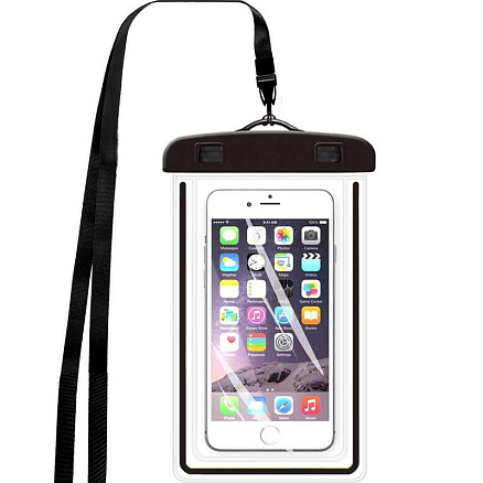 Водонепроницаемый чехол для телефона до 7,2 дюйма черный