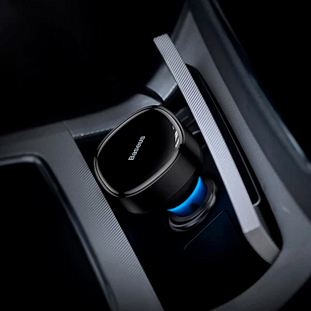 Зарядное устройство автомобильное с кабелем 2 х Type-C 33W Baseus Enjoyment Retractable (быстрая зарядка PD) черное