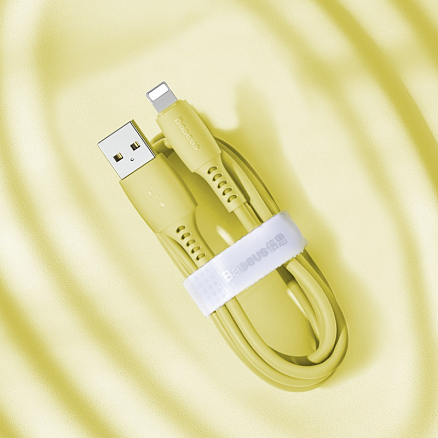 Кабель USB - Lightning для зарядки iPhone 1,2 м 2.4А Baseus Colourful желтый
