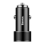 Зарядное устройство автомобильное с двумя USB входами 3.4A и Lightning кабелем Baseus Small Screw (быстрая зарядка QC 3.0) черное