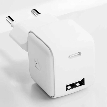 Зарядное устройство сетевое с USB и Type-C 20W VLP G-Charge (быстрая зарядка QC, PD) белое