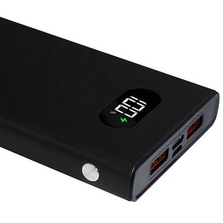 Внешний аккумулятор TFN Blaze с дисплеем 10000мАч (2 х USB, Type-C, ток 3А, быстрая зарядка PD, QC 22.5Вт) черный
