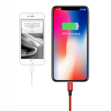 Кабель USB - Lightning для зарядки iPhone 1,8 м 2A плетеный Baseus Yiven красный
