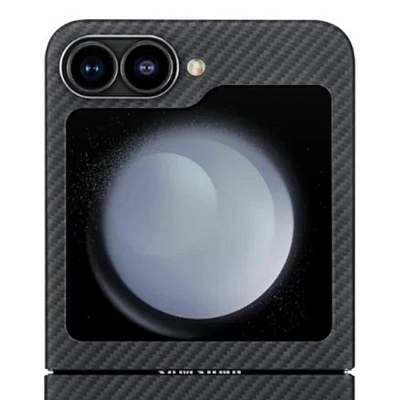 Чехол для Samsung Galaxy Z Flip 6 кевларовый тонкий Pitaka MagEZ 5 черно-серый