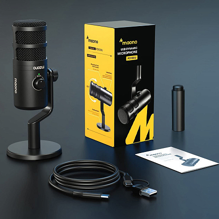 Микрофон для стрима Maono PD100U черный