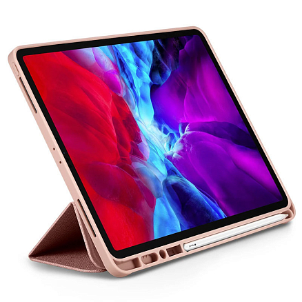 Чехол для iPad Pro 12.9 2018, 2020 книжка Spigen Urban Fit розовый