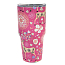 Термокружка Rambler Tumbler 900мл Pattern Reindeer розовая