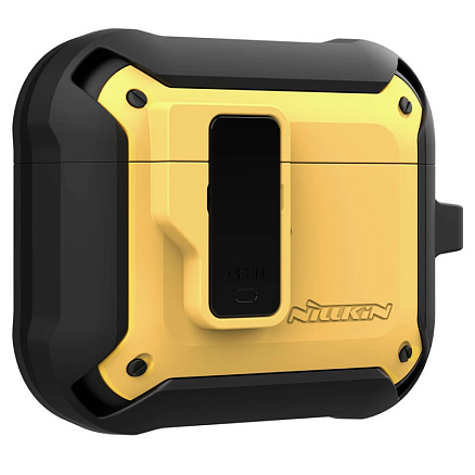 Чехол для наушников AirPods Pro, Pro 2 гибридный Nillkin Bounce черно-желтый