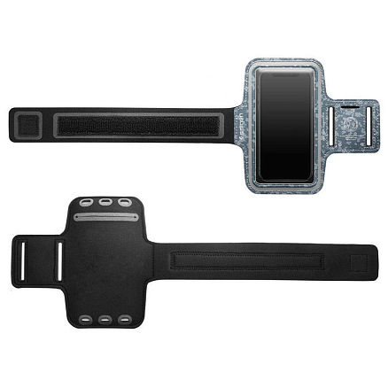 Чехол универсальный для телефона до 6,9 дюйма спортивный наручный Spigen SGP Sport Armband камуфляж серый