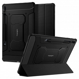 Чехол для Samsung Galaxy Tab S7 Plus 12.4 T970, T976, S8 Plus 12.4 гелевый Spigen Rugged Armor Pro черный