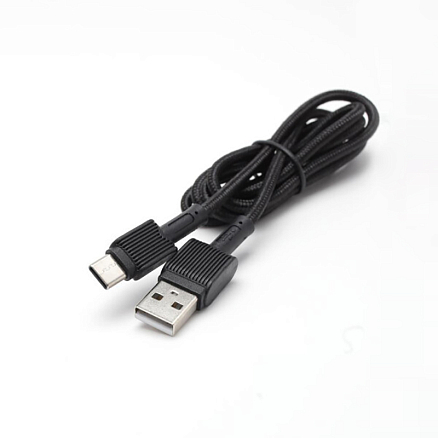 Кабель Type-C - USB для зарядки 1 м 3А плетеный Digitalpart TC-306 черный
