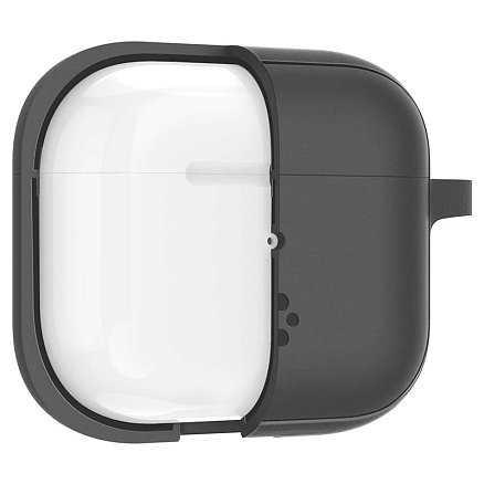 Чехол для наушников AirPods 3 силиконовый с карабином Spigen Silicone Fit темно-серый